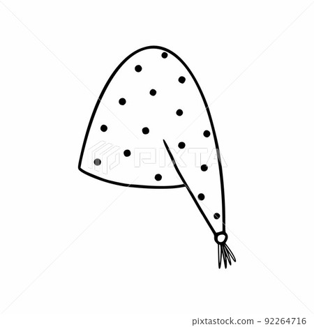 Polka-dot night cap. Vector icon in doodle style. Hand-drawn drawing. Polka-dot night cap. Vector icon in doodle style. Hand-drawn drawing. 92264716