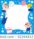 Illustration frame for swimming school and school swimming 92264812