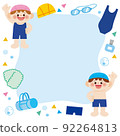 Illustration frame for swimming school and school swimming 92264813