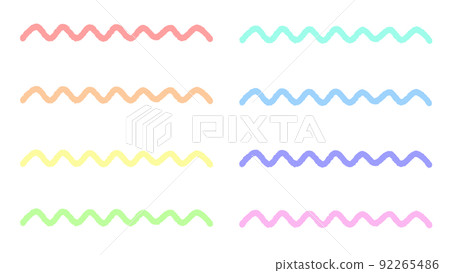 Colored pencil style line heading set - Stock Illustration [92265486 ...