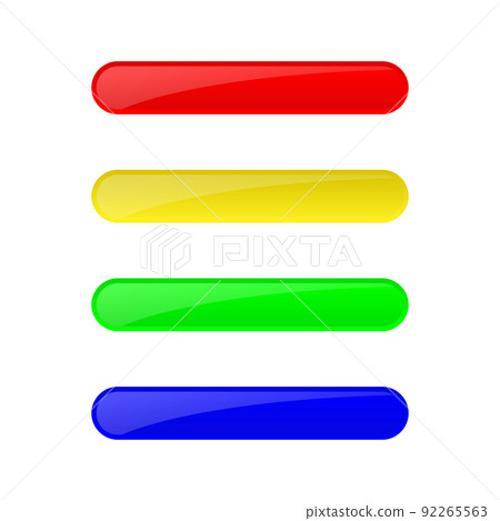 colorful buttons set with rounded rectangle shape isolated on white background 92265563