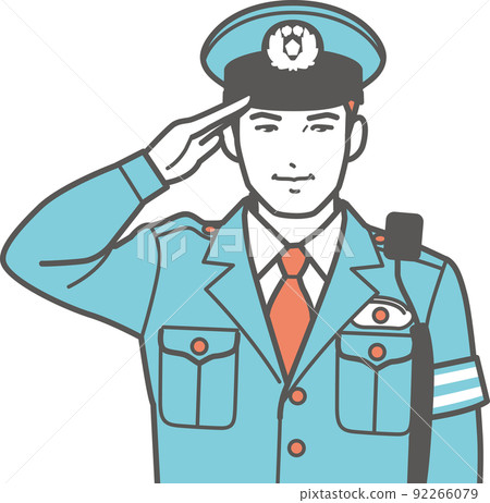 Male policeman to salute 92266079