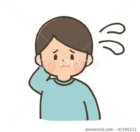 Children, boys, embarrassed facial expressions 92266211