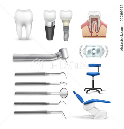 Set of dental objects 92266613