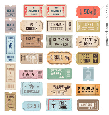 vector vintage tickets 92266750