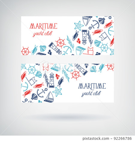 Vector Set Of Two Yacht Club Banners 92266786