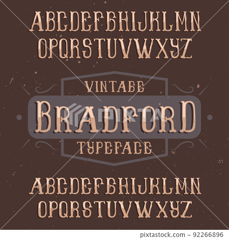 Vintage label typeface 92266896