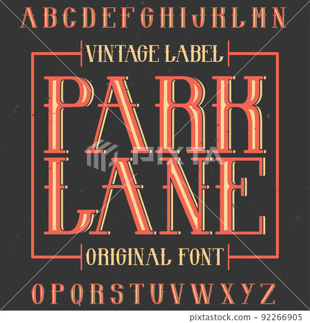 Vintage label typeface 92266905
