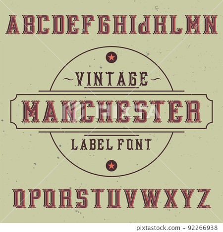 Vintage label typeface 92266938