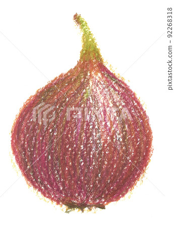 Illustration of figs, fruits, cut fruits, hand-painted colored pencils 92268318