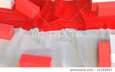 Shipping containers and flag of Indonesia, production or cargo delivery related 3D rendering Shipping containers and flag of Indonesia, production or cargo delivery related 3D rendering 92268467