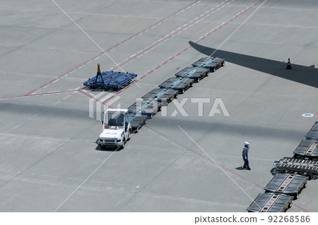 Tag car heading for an airplane ANA Tag car heading for an airplane ANA 92268586