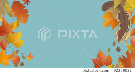 秋天背景圖:落葉和松鼠 秋天背景圖:落葉和松鼠 92269021