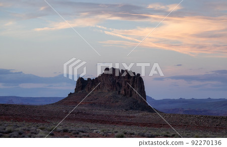 Red Rock Mountain Landscape during colorful sunset sky. Red Rock Mountain Landscape during colorful sunset sky. 92270136