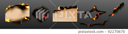 Burn craft paper borders, burnt pages, parchment 92270670
