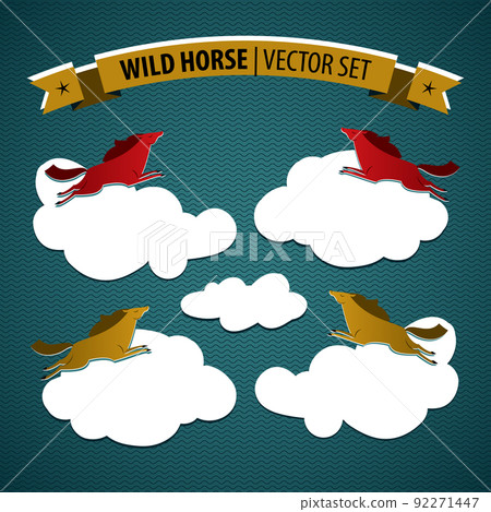 Wild Horse Icon Set Wild Horse Icon Set 92271447