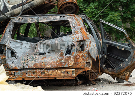 Dump of war-destroyed cars in Ukraine Dump of war-destroyed cars in Ukraine 92272070