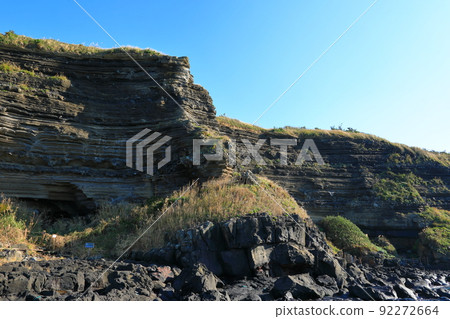 水月峰地質小徑，雪層，海岸，海灘，懸崖，熔岩，Eongal海岸，長廊， 92272664
