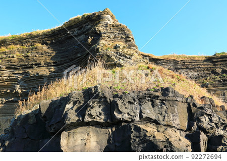 水月峰地質小徑，雪層，海岸，海灘，懸崖，熔岩，Eongal海岸，長廊， 92272694