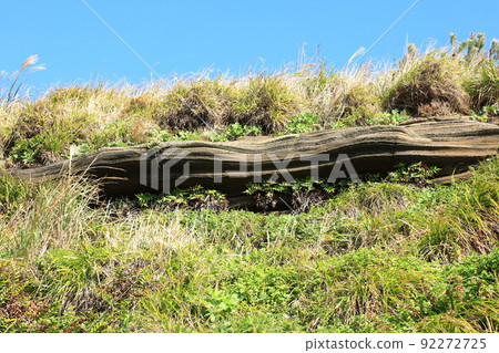 Suwolbong geological trail, snow layer, coast, beach, cliff, lava, Eongal coast, promenade, 92272725