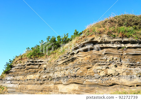 Suwolbong geological trail, snow layer, coast, beach, cliff, lava, Eongal coast, promenade, 92272739