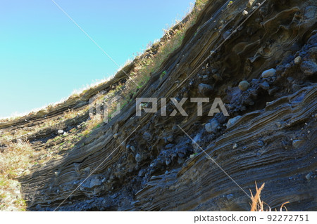 Suwolbong geological trail, snow layer, coast, beach, cliff, lava, Eongal coast, promenade, 92272751