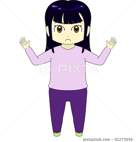 Chibi character illustration (female, front) 92273056