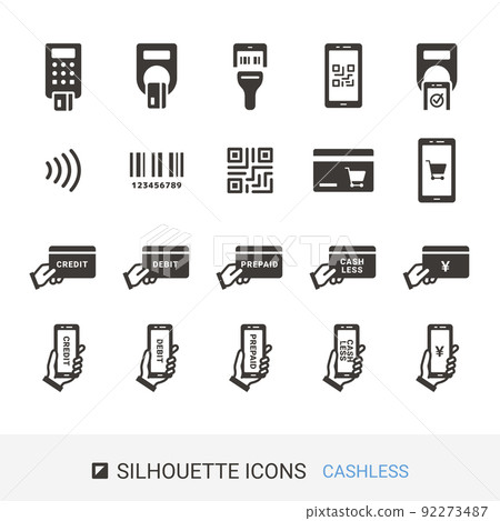 EC site icon Shopping guide Cashless payment Silhouette icon EC site icon Shopping guide Cashless payment Silhouette icon 92273487