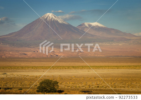 Licancabur volcano in Atacama desert plateau, Chile, South America Licancabur volcano in Atacama desert plateau, Chile, South America 92273533