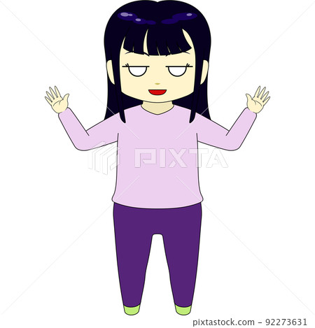 Chibi character illustration (female, front) Chibi character illustration (female, front) 92273631