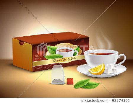 Black Tea Packaging Realistic Design 92274395