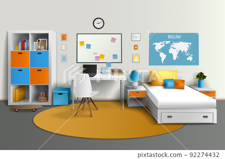 Teenager Room Interior Design Realistic Image Teenager Room Interior Design Realistic Image 92274432