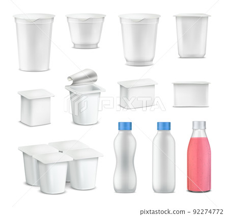 Yogurt Package Realistic Set Yogurt Package Realistic Set 92274772
