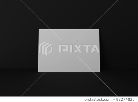 Empty white horizontal rectangle A4 paper sheet mockup 92274823