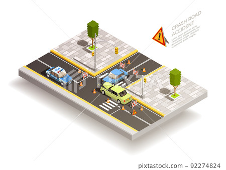 Car Accident Street Composition 92274824