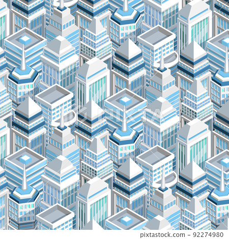 City Buildings Seamless Pattern 92274980