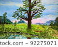 Oak and sunrise 92275071