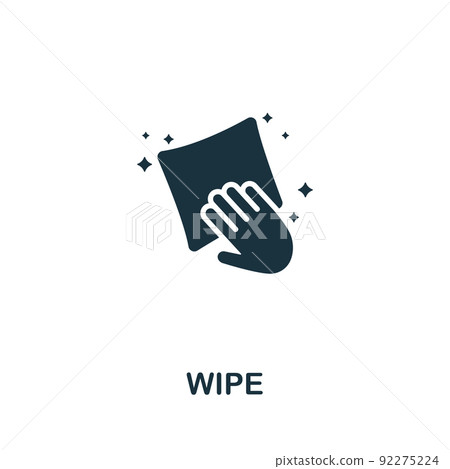 Wipe icon. Monochrome simple line Housekeeping icon for templates, web design and infographics 92275224
