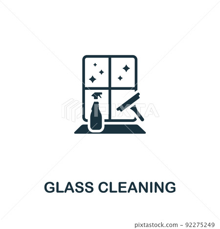 Glass Cleaning icon. Monochrome simple line Housekeeping icon for templates, web design and infographics Glass Cleaning icon. Monochrome simple line Housekeeping icon for templates, web design and infographics 92275249