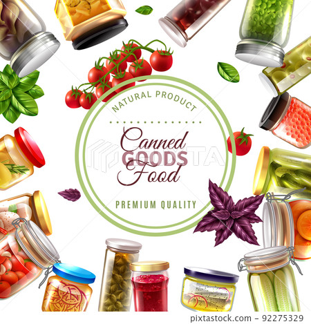 Canned Food Frame Illustration 92275329