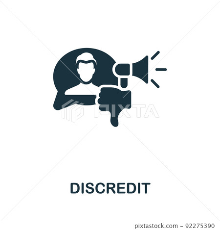 Discredit icon. Monochrome simple line Harassment icon for templates, web design and infographics 92275390