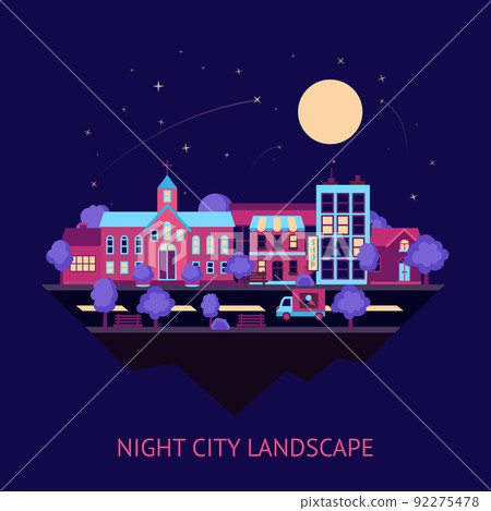 City scape night background 92275478