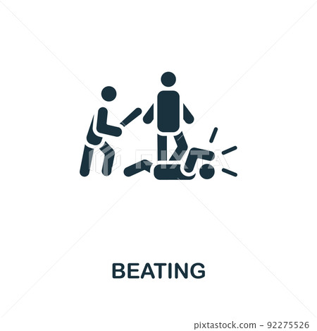 Beating icon. Monochrome simple line Harassment icon for templates, web design and infographics 92275526