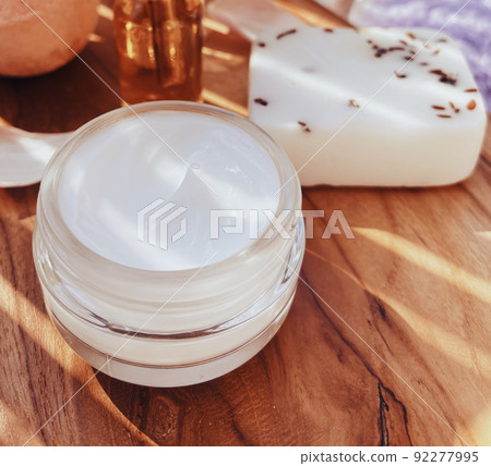 Skincare, spa and body care cosmetic products on wooden background, organic beauty routine and natural cosmetics concept 92277995