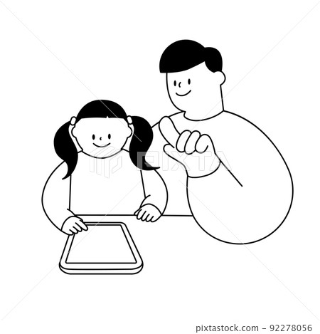 使用 iPad 的父母和孩子 使用 iPad 的父母和孩子 92278056