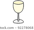 Illustration of white wine glass 92278068