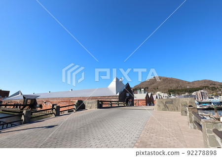 Hokkaido Hakodate Kanemori Red Brick Warehouse and Bay Area Cityscape 92278898
