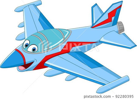 Cartoon jet fighter plane mascot character 92280395