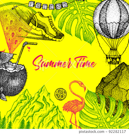 Summer Time Dotwork Poster 92282117