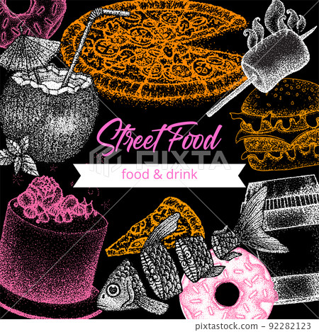 Food Street Dotwork Poster 92282123